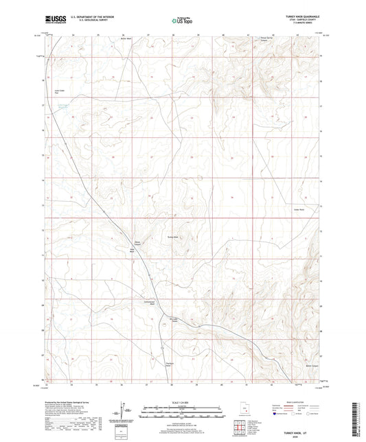 Turkey Knob Utah US Topo Map Image