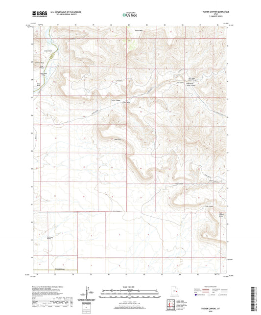 Tusher Canyon Utah US Topo Map Image