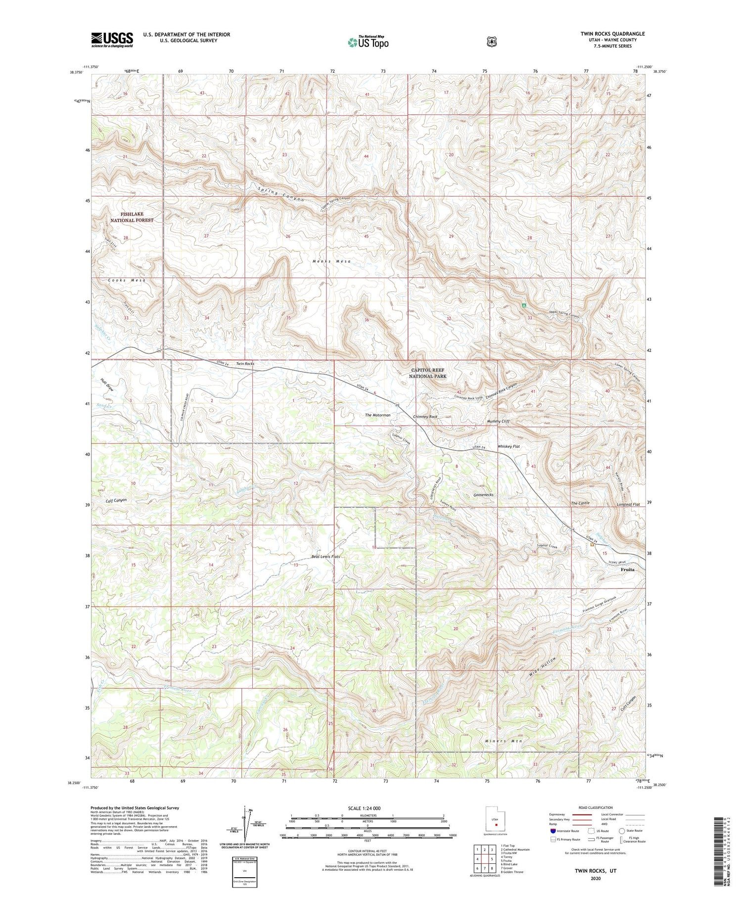 Twin Rocks Utah US Topo Map Image