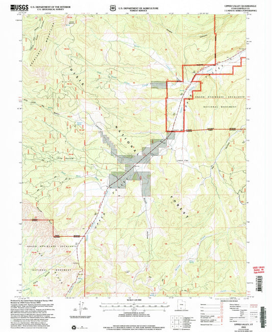 Classic USGS Upper Valley Utah 7.5'x7.5' Topo Map Image