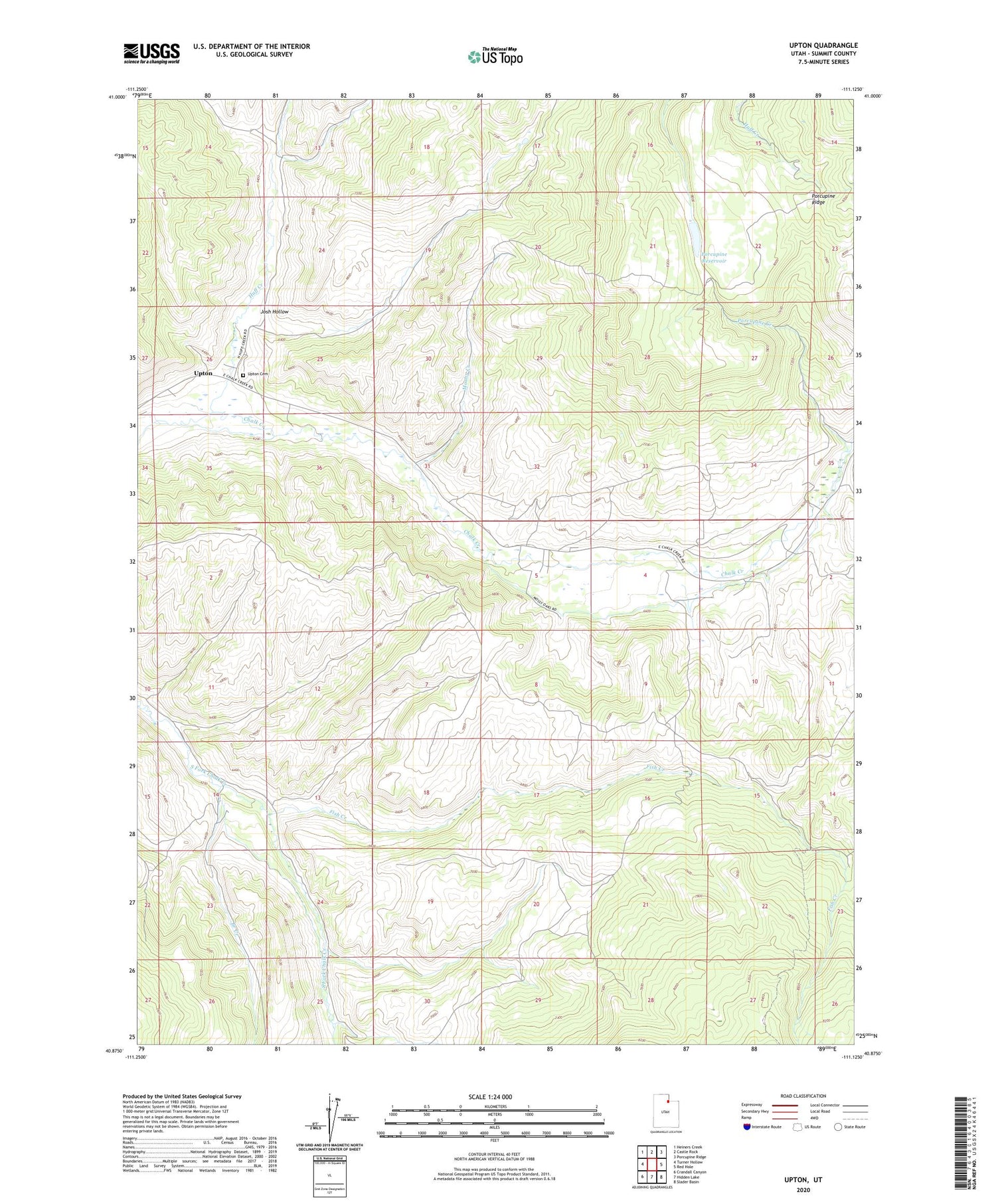 Upton Utah US Topo Map Image