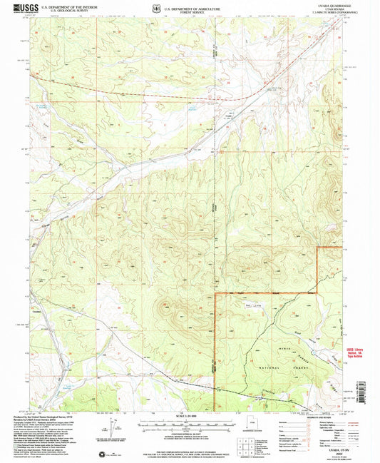 Classic USGS Uvada Utah 7.5'x7.5' Topo Map Image