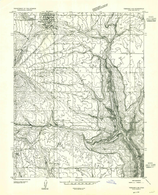 Classic USGS Monticello South Utah 7.5'x7.5' Topo Map Image