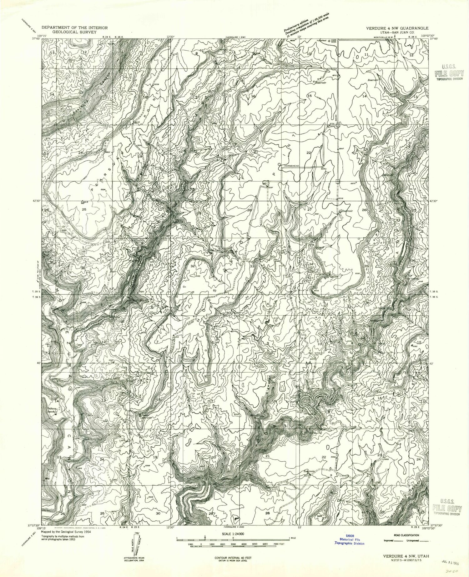 Classic USGS Horsehead Point Utah 7.5'x7.5' Topo Map Image