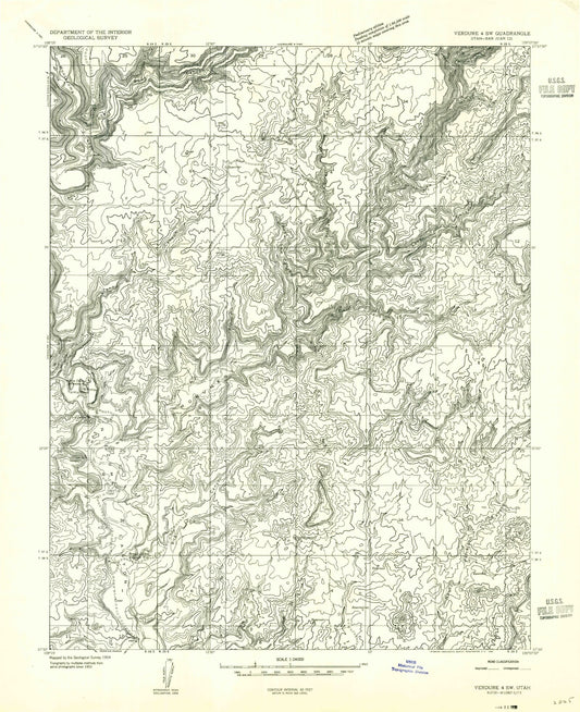Classic USGS Bug Canyon Utah 7.5'x7.5' Topo Map Image