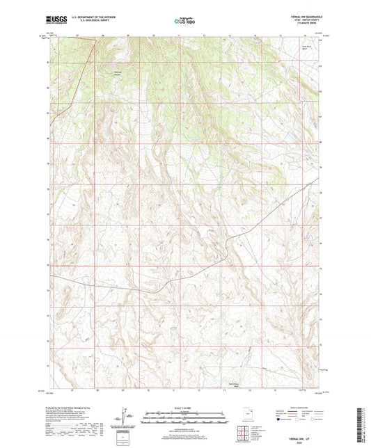Vernal NW Utah US Topo Map Image