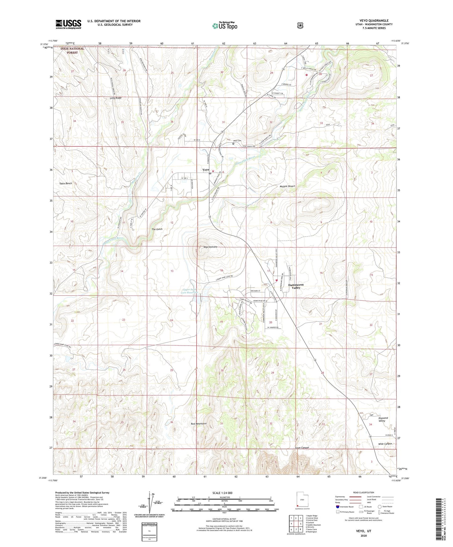 Veyo Utah US Topo Map Image