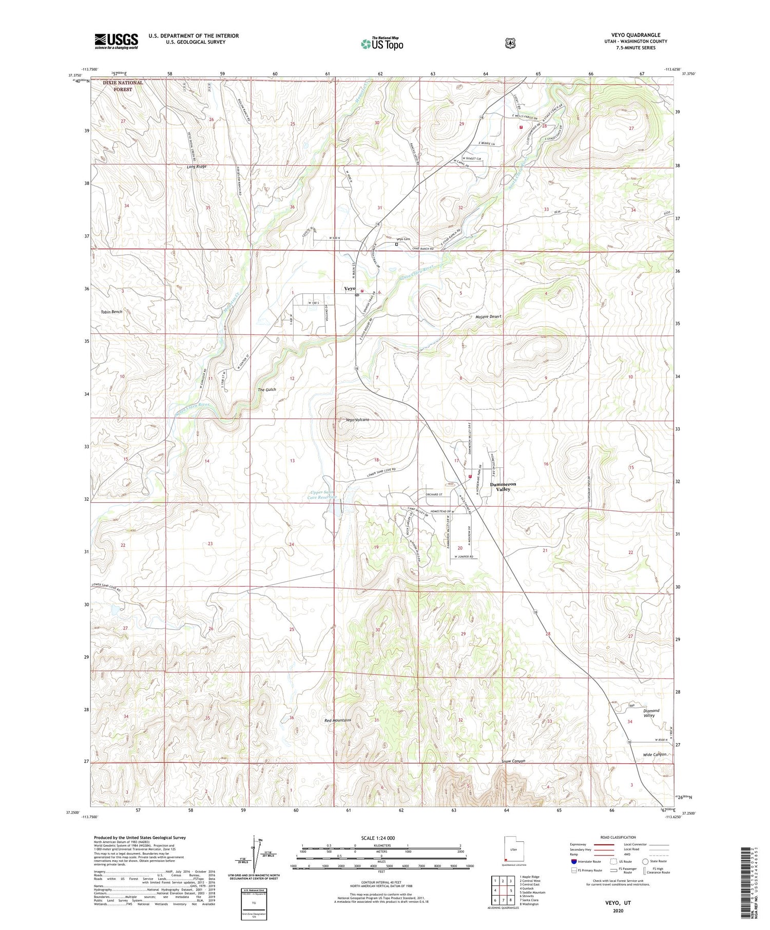 Veyo Utah US Topo Map Image