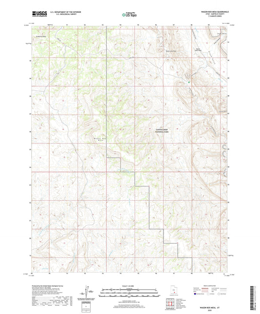 Wagon Box Mesa Utah US Topo Map Image