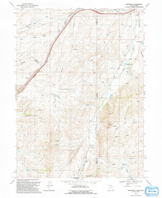 Classic USGS Wahsatch Utah 7.5'x7.5' Topo Map Image
