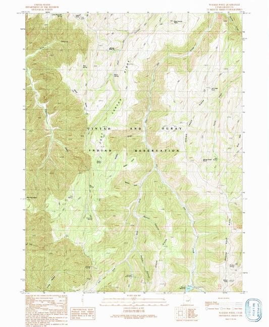 Classic USGS Walker Point Utah 7.5'x7.5' Topo Map Image