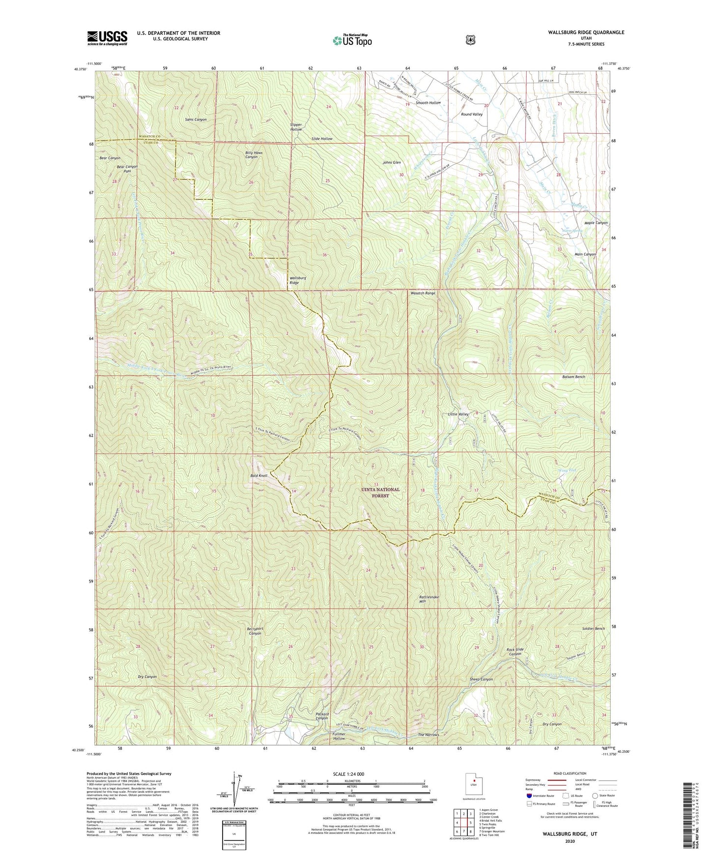 Wallsburg Ridge Utah US Topo Map Image