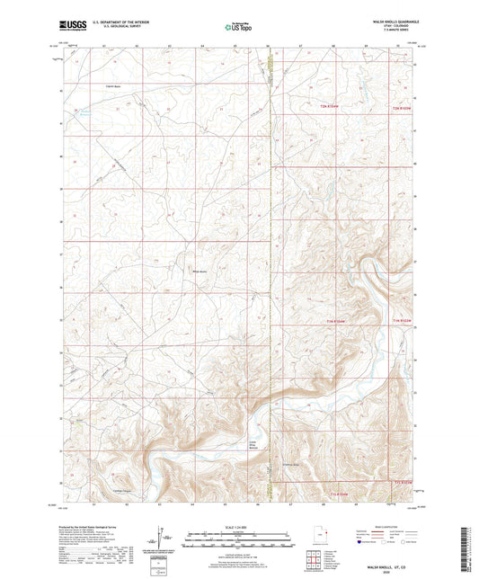 Walsh Knolls Utah US Topo Map Image