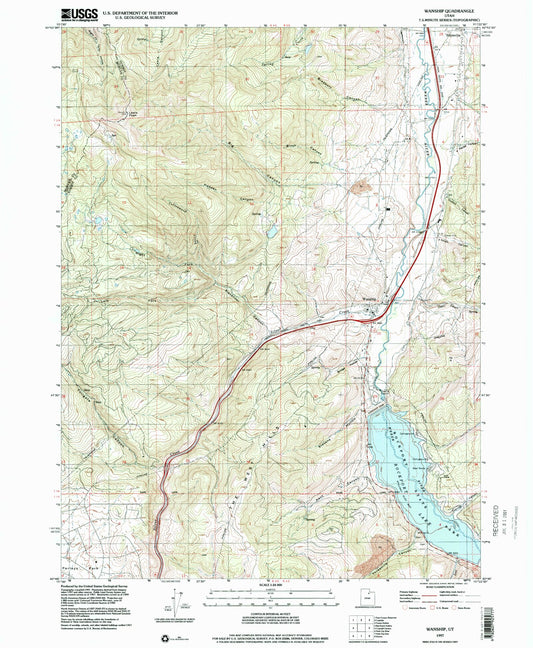 Classic USGS Wanship Utah 7.5'x7.5' Topo Map Image