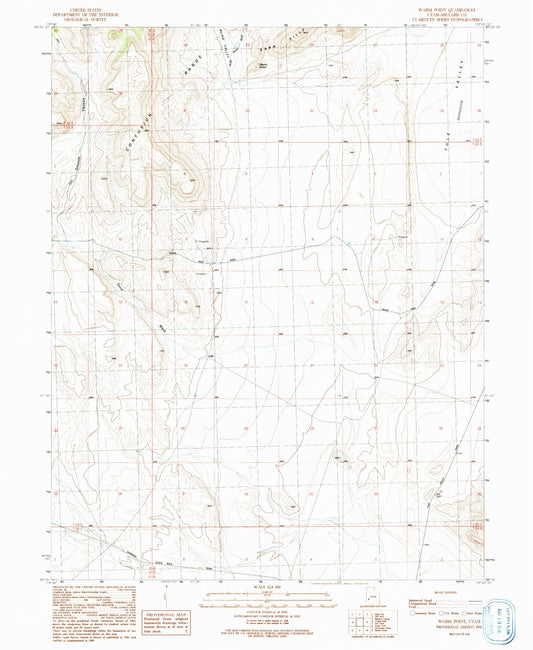 Classic USGS Warm Point Utah 7.5'x7.5' Topo Map Image