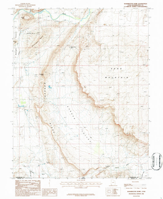 Classic USGS Washington Dome Utah 7.5'x7.5' Topo Map Image