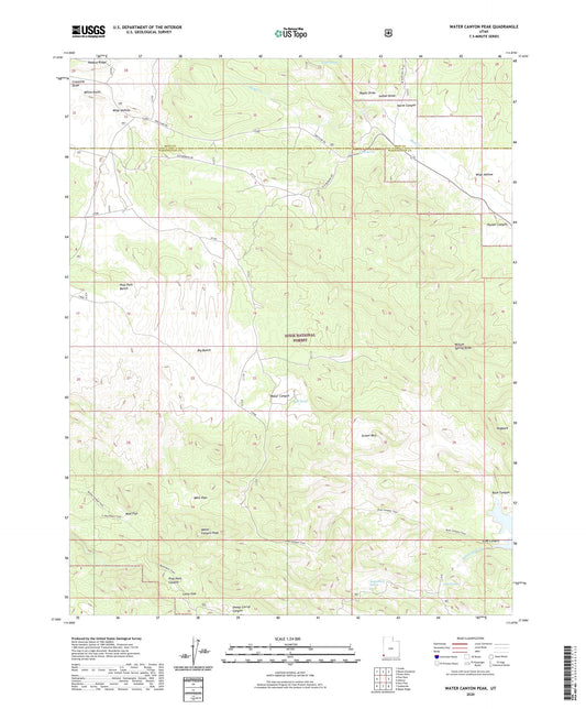 Water Canyon Peak Utah US Topo Map Image