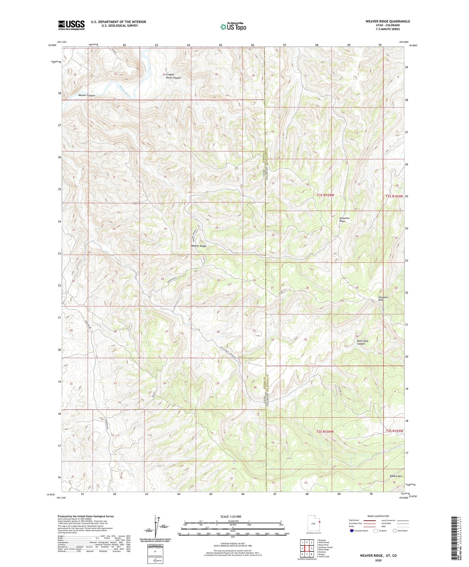 Weaver Ridge Utah US Topo Map Image
