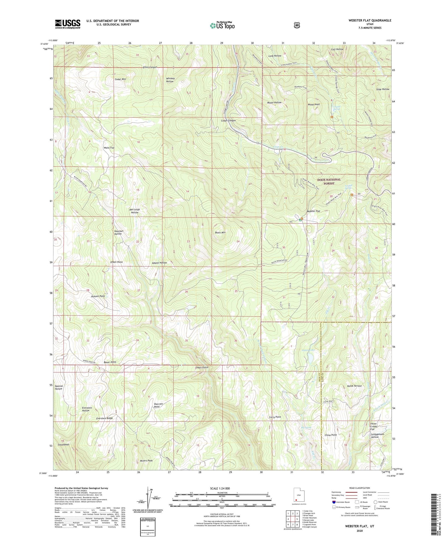 Webster Flat Utah US Topo Map Image