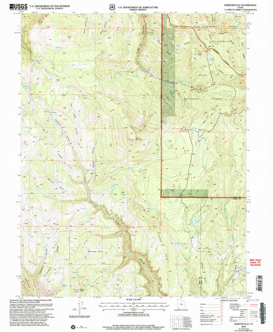 Classic USGS Webster Flat Utah 7.5'x7.5' Topo Map Image