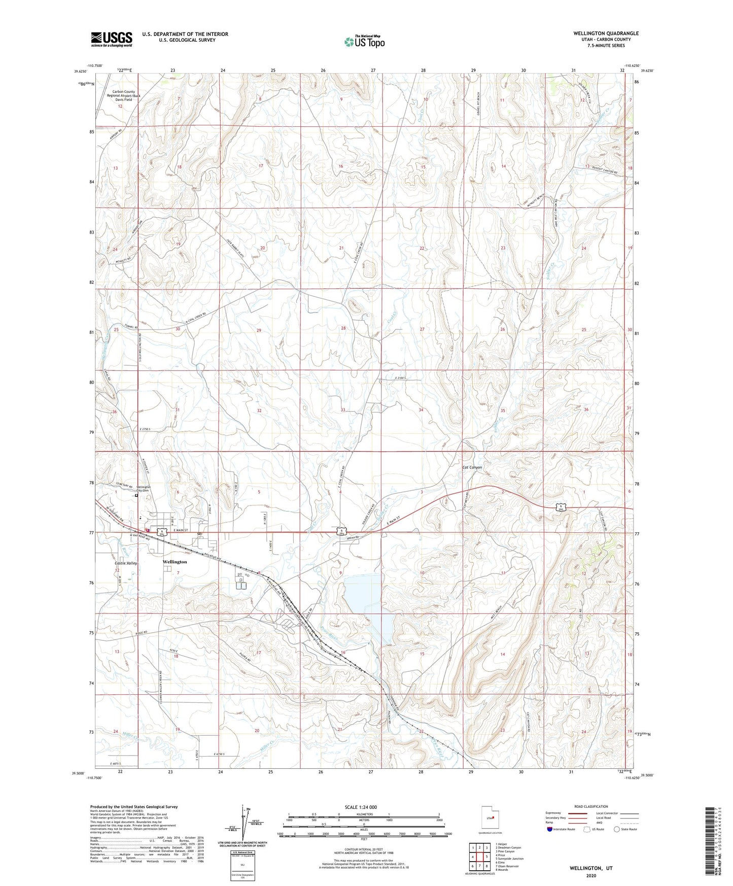 Wellington Utah US Topo Map Image