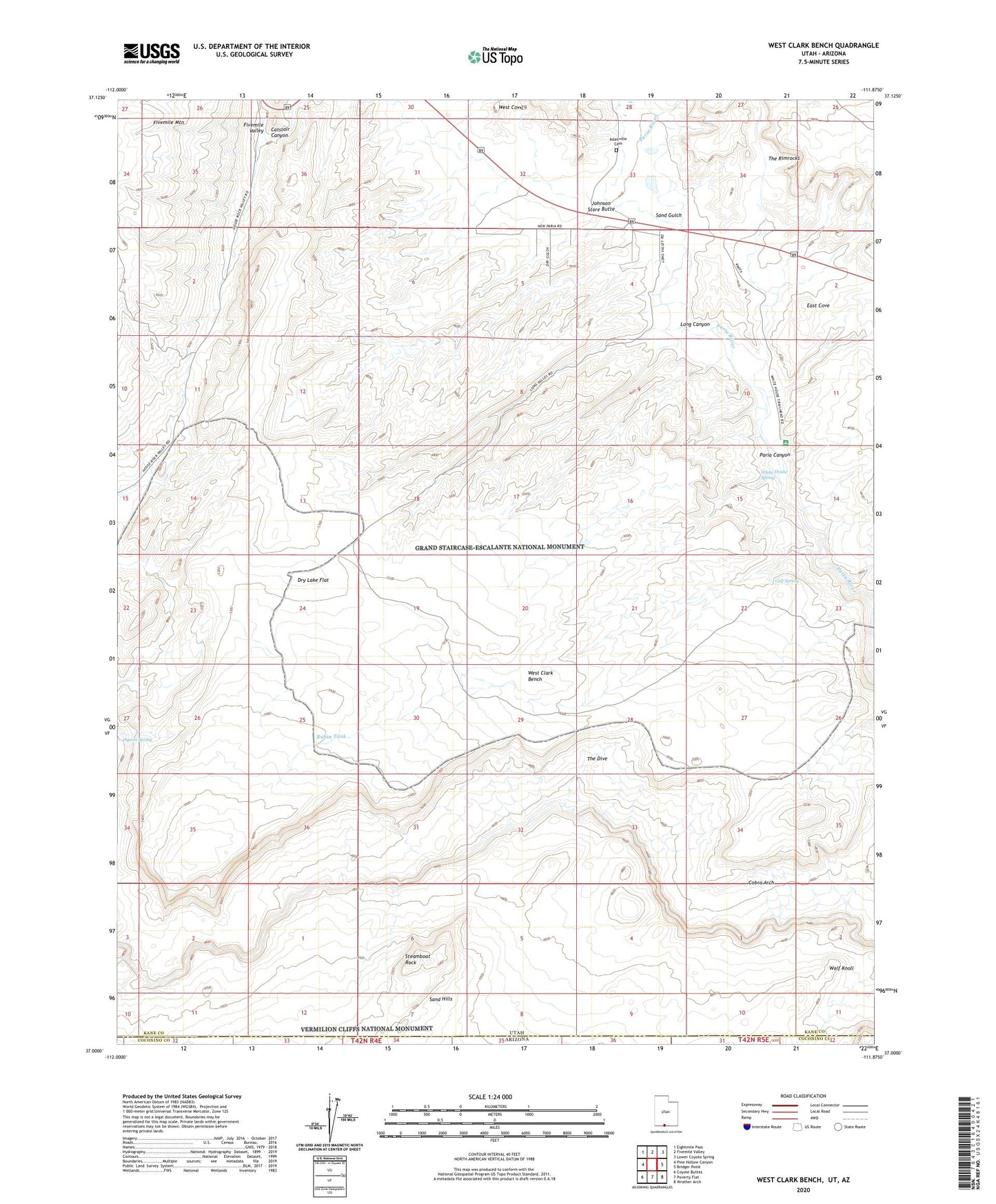 West Clark Bench Utah US Topo Map Image