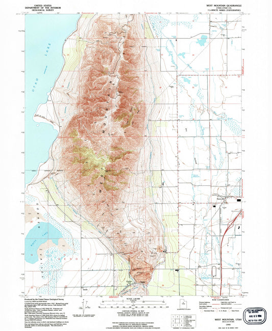 Classic USGS West Mountain Utah 7.5'x7.5' Topo Map Image