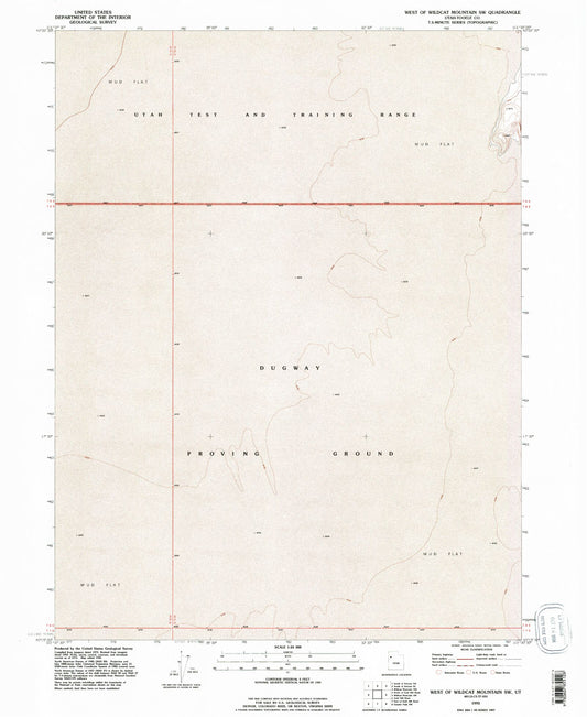 Classic USGS West of Wildcat Mountain SW Utah 7.5'x7.5' Topo Map Image