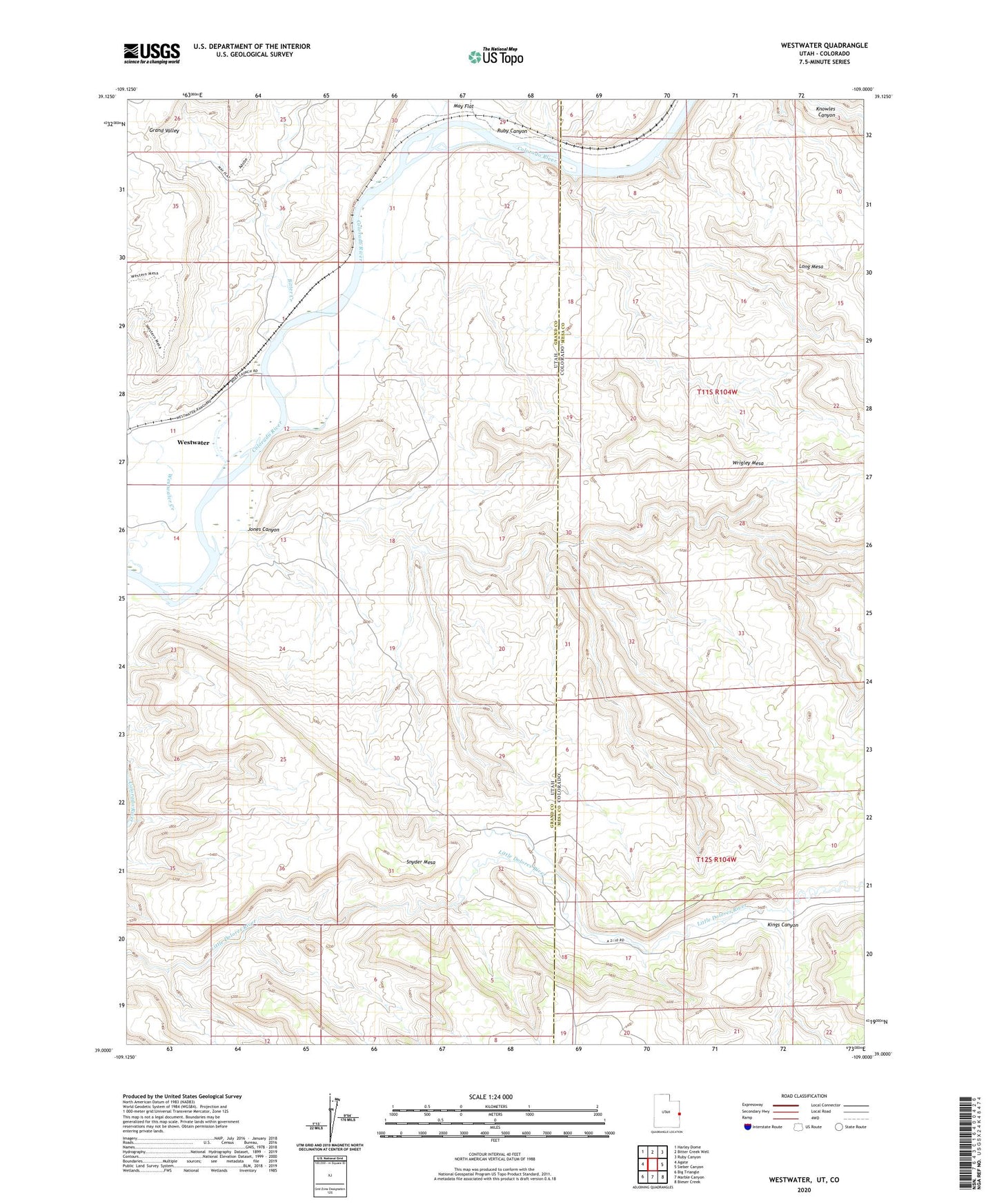 Westwater Utah US Topo Map Image