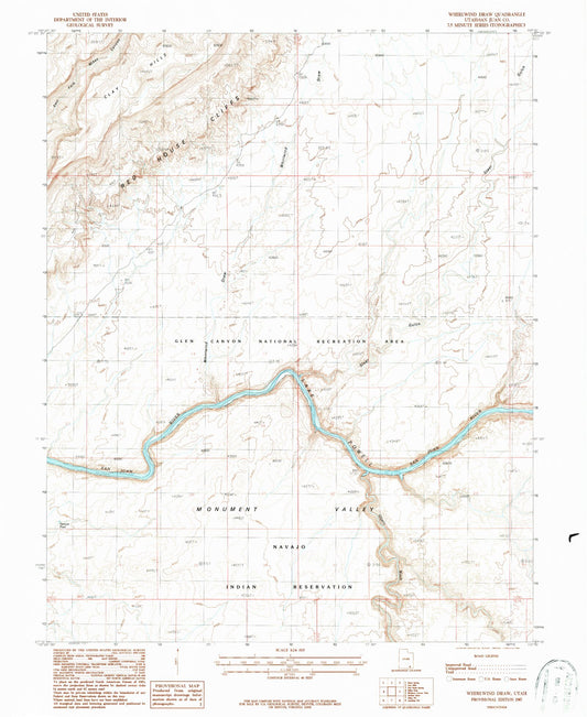 Classic USGS Whirlwind Draw Utah 7.5'x7.5' Topo Map Image