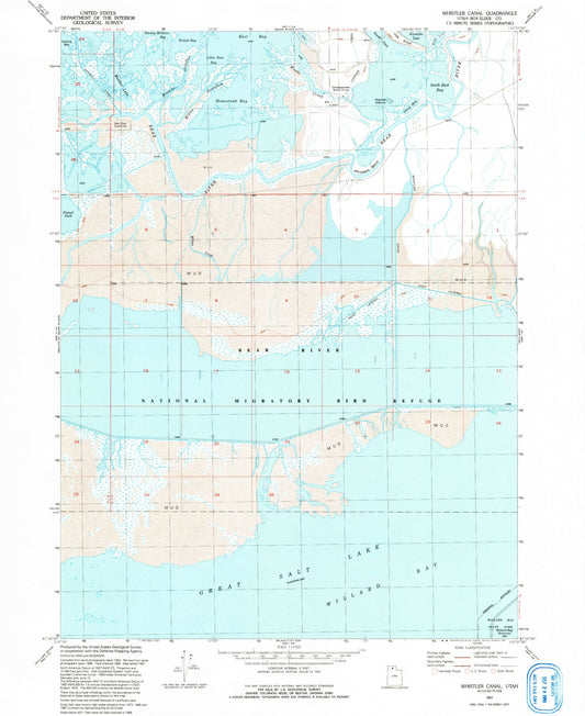 Classic USGS Whistler Canal Utah 7.5'x7.5' Topo Map Image
