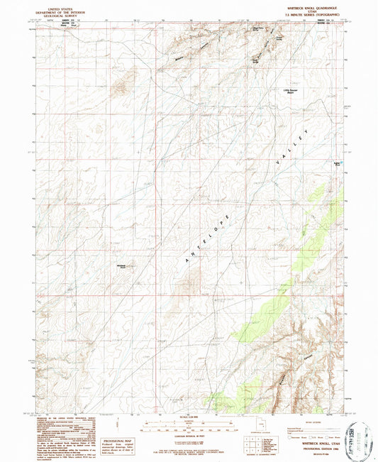Classic USGS Whitbeck Knoll Utah 7.5'x7.5' Topo Map Image