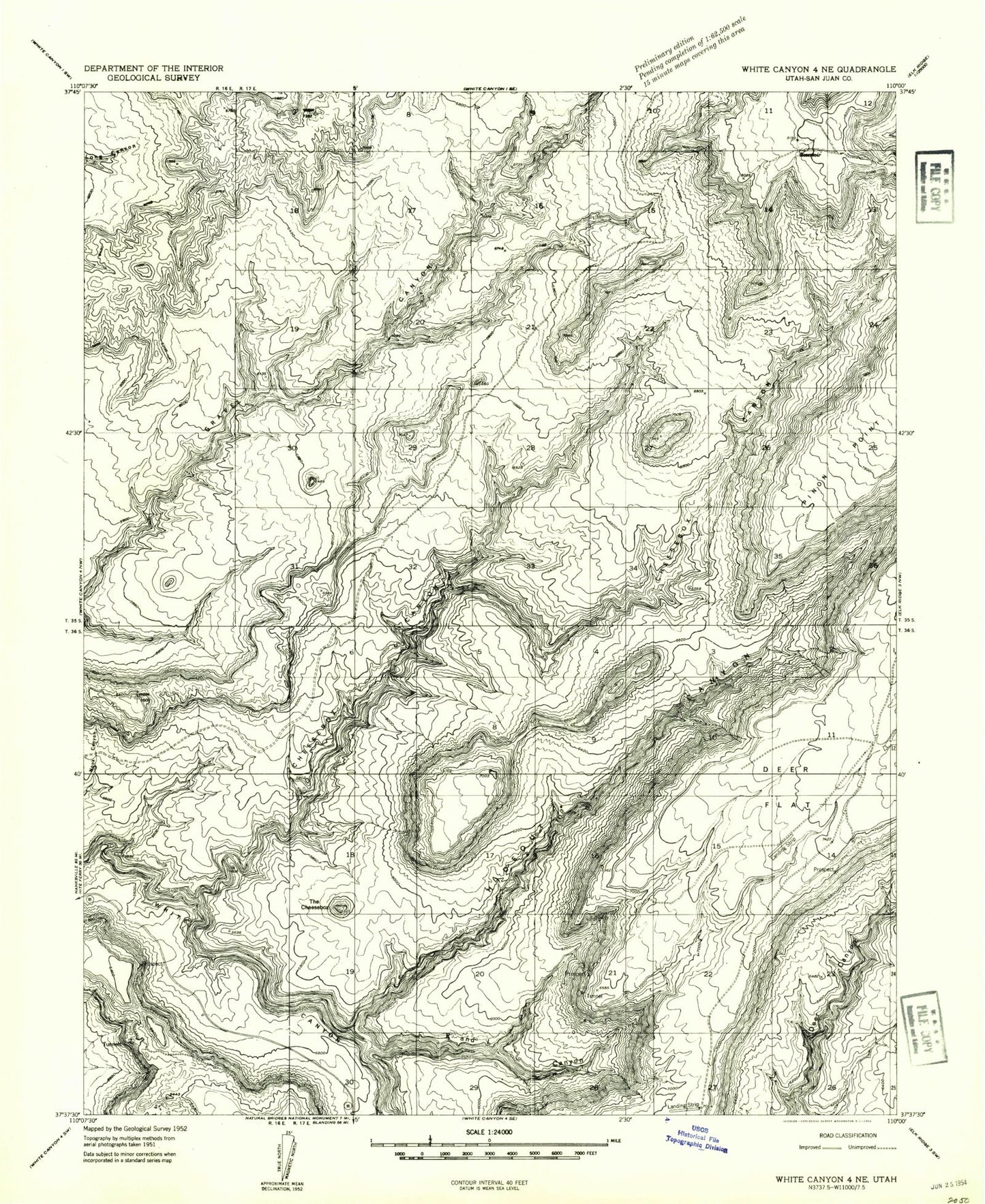 Classic USGS The Cheesebox Utah 7.5'x7.5' Topo Map Image