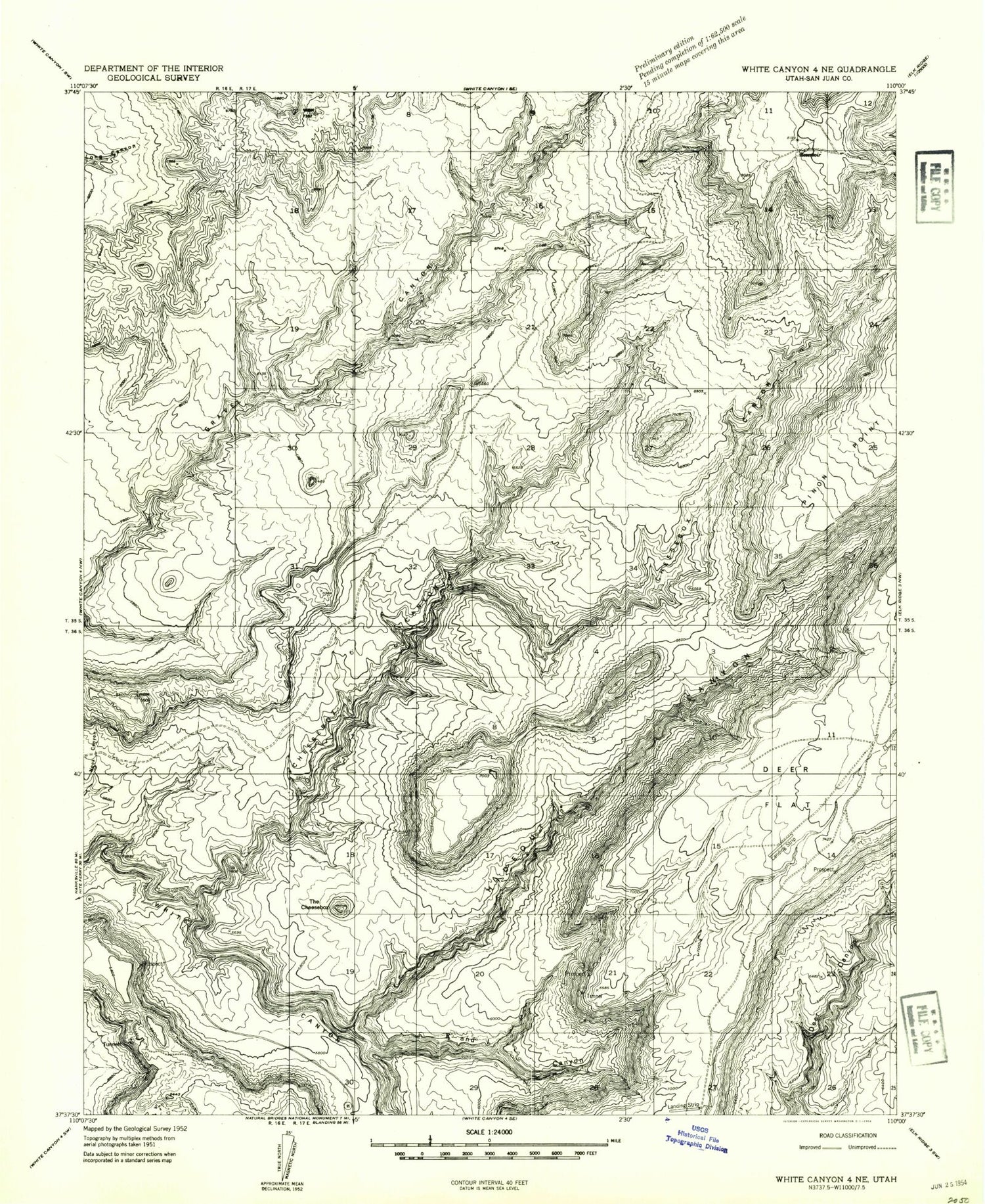 Classic USGS The Cheesebox Utah 7.5'x7.5' Topo Map Image