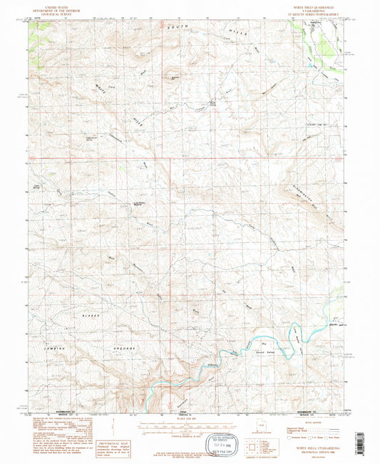 Classic USGS White Hills Utah 7.5'x7.5' Topo Map Image