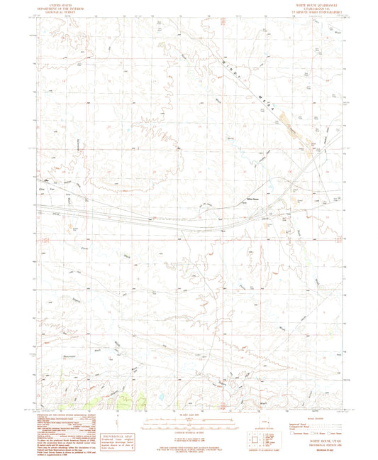 Classic USGS White House Utah 7.5'x7.5' Topo Map Image