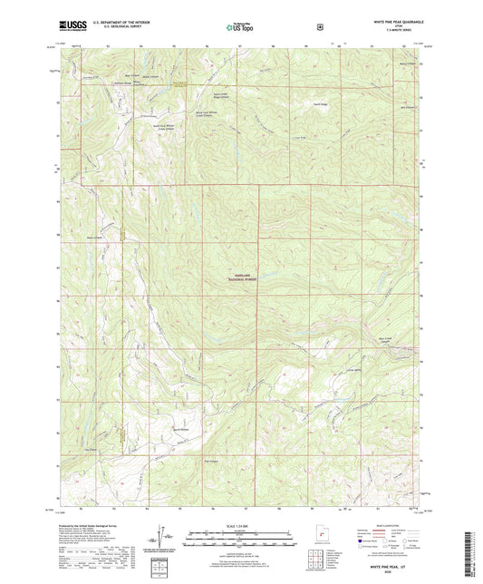 White Pine Peak Utah US Topo Map Image