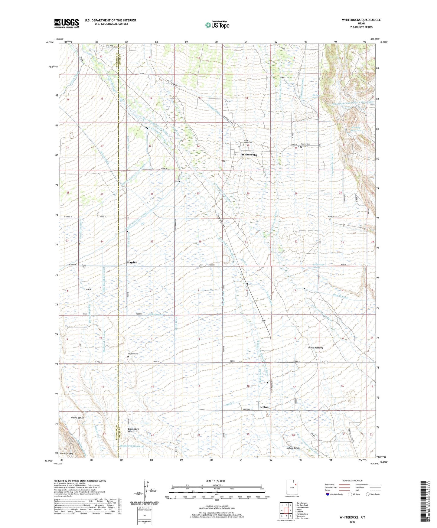 Whiterocks Utah US Topo Map Image