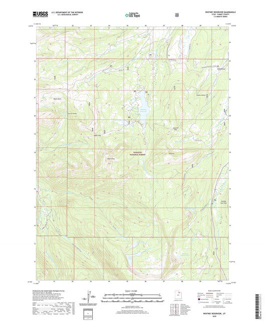 Whitney Reservoir Utah US Topo Map Image