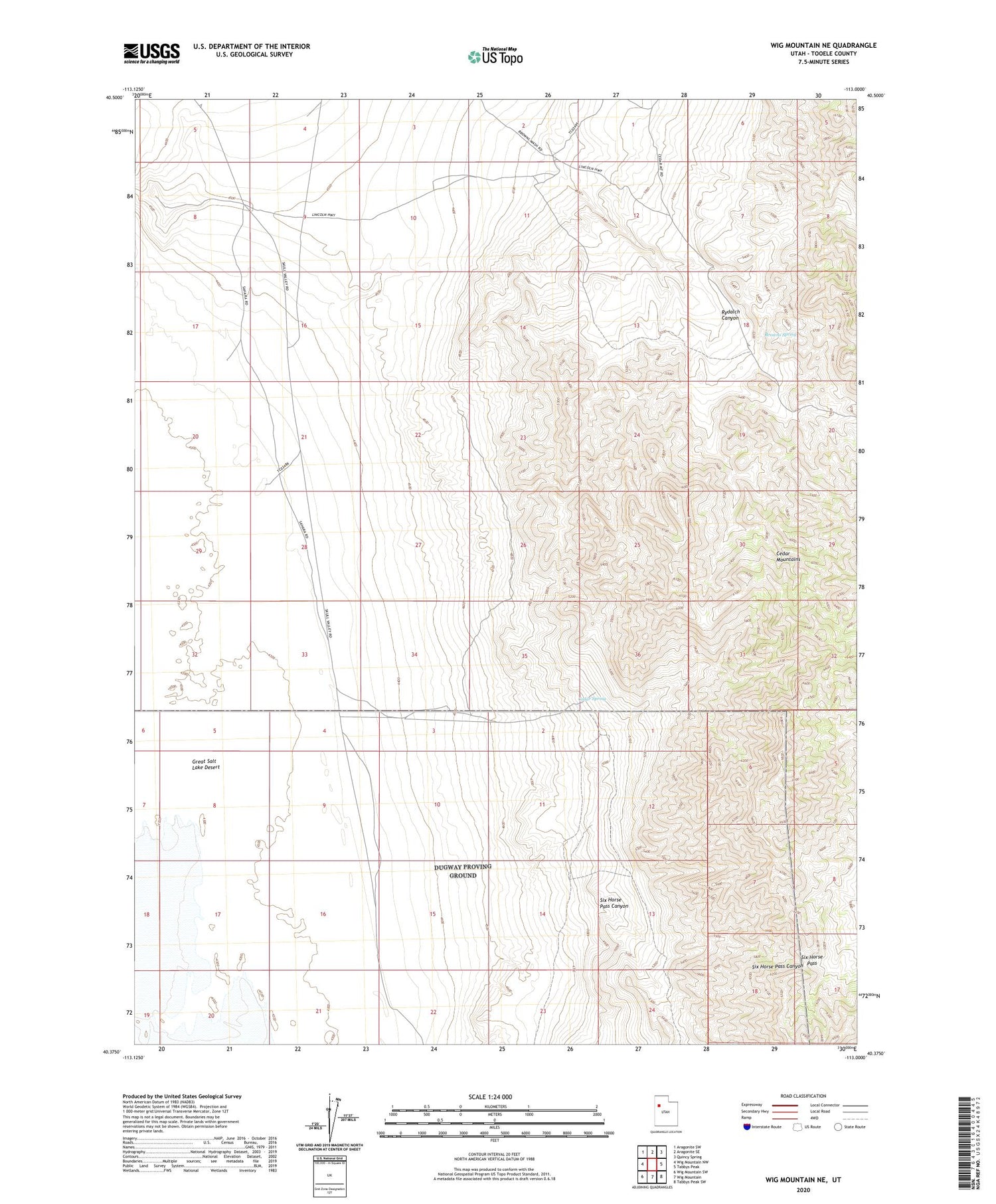Wig Mountain NE Utah US Topo Map Image