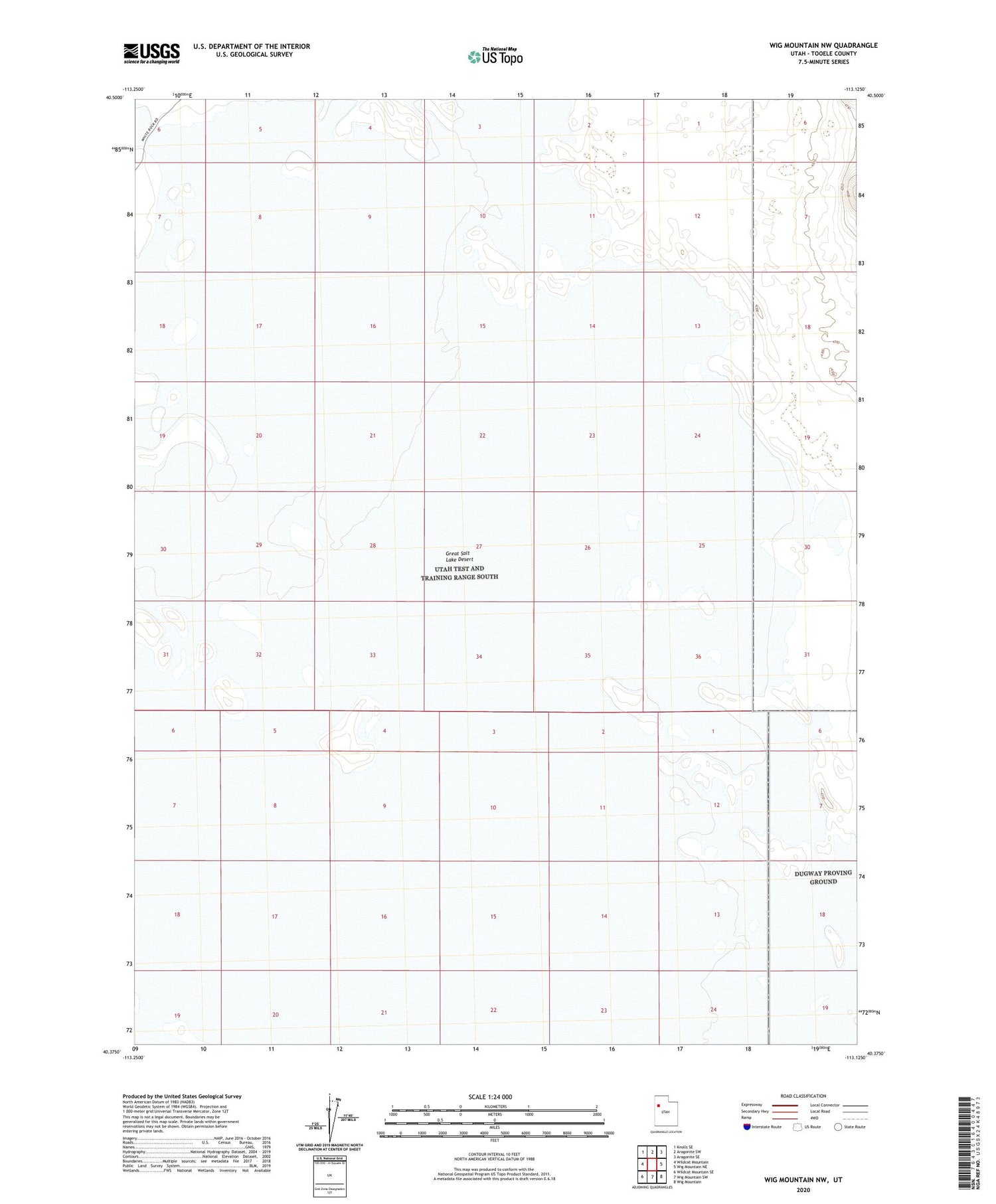 Wig Mountain NW Utah US Topo Map Image