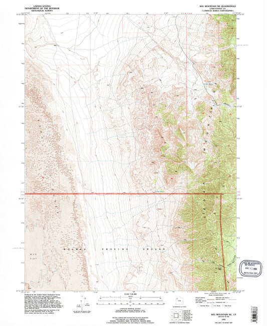 Classic USGS Wig Mountain NE Utah 7.5'x7.5' Topo Map Image