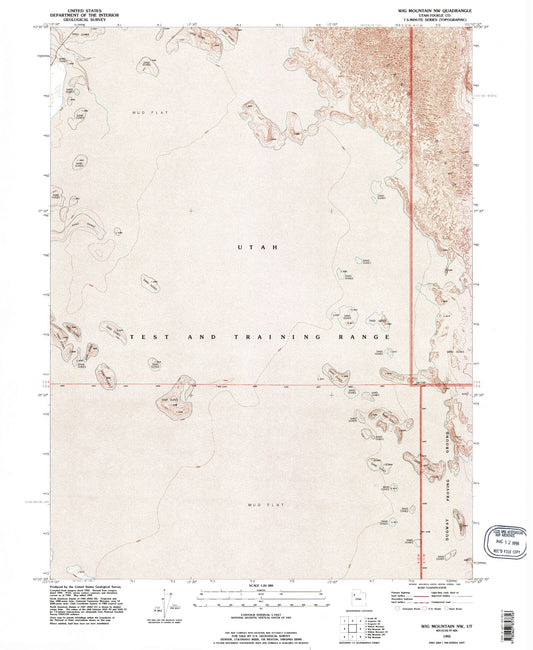Classic USGS Wig Mountain NW Utah 7.5'x7.5' Topo Map Image