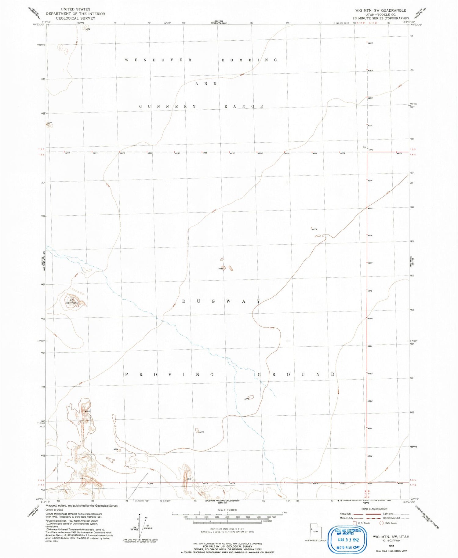 Classic USGS Wig Mountain SW Utah 7.5'x7.5' Topo Map Image