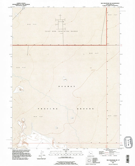 Classic USGS Wig Mountain SW Utah 7.5'x7.5' Topo Map Image