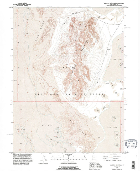 Classic USGS Wildcat Mountain Utah 7.5'x7.5' Topo Map Image