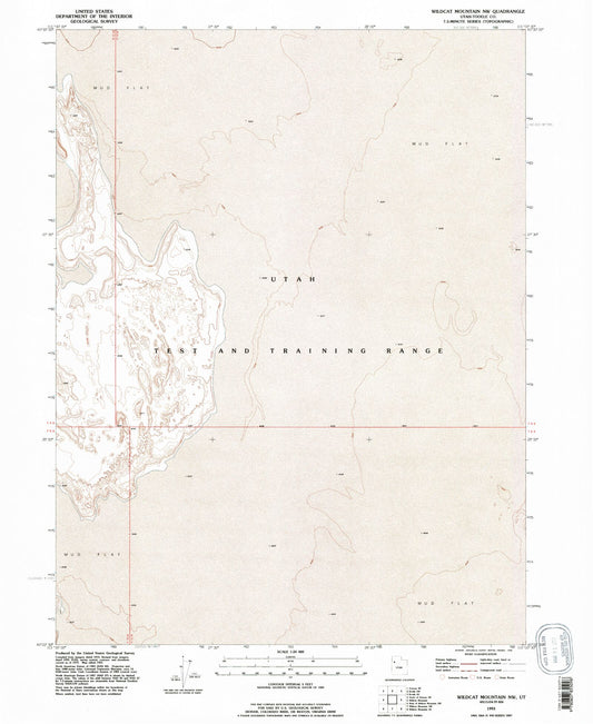 Classic USGS Wildcat Mountain NW Utah 7.5'x7.5' Topo Map Image