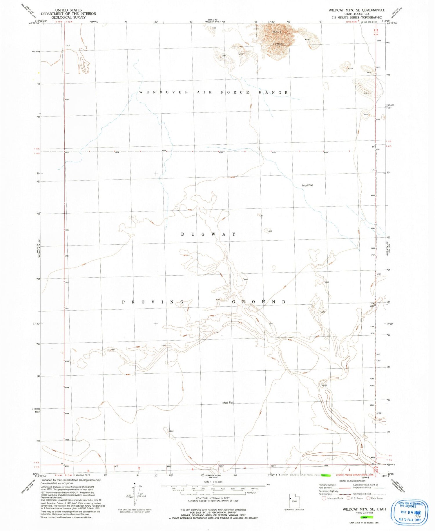 Classic USGS Wildcat Mountain SE Utah 7.5'x7.5' Topo Map Image