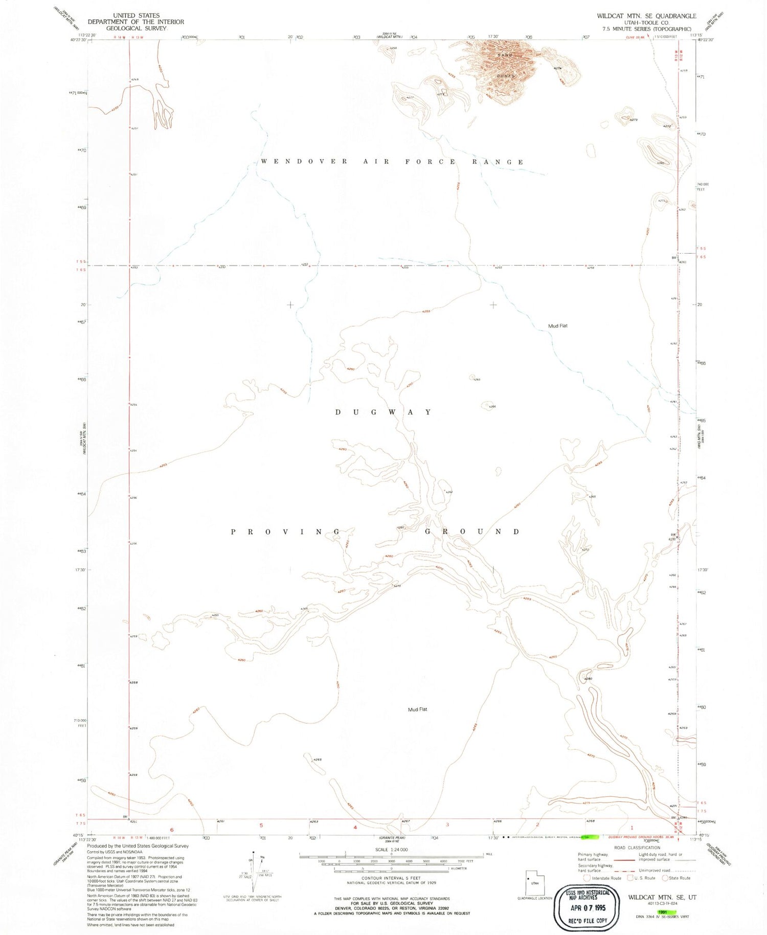 Classic USGS Wildcat Mountain SE Utah 7.5'x7.5' Topo Map Image
