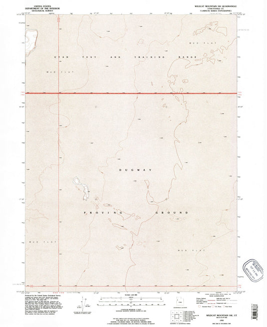 Classic USGS Wildcat Mountain SW Utah 7.5'x7.5' Topo Map Image